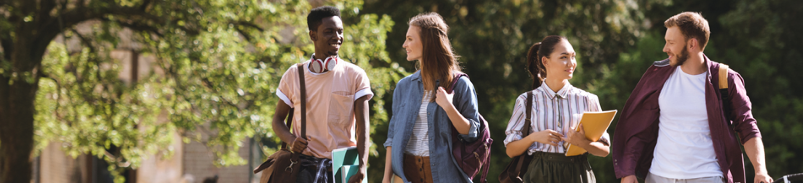Students walking outside