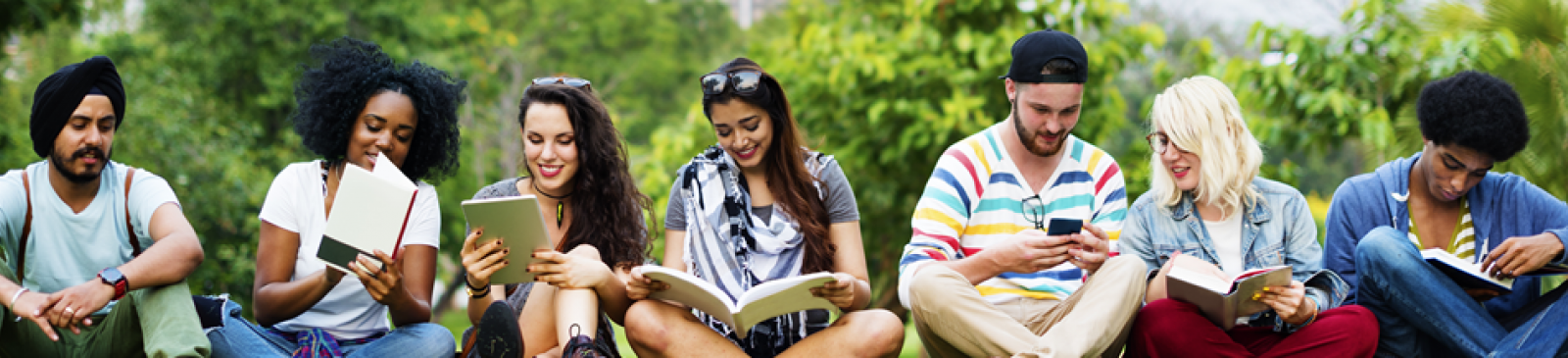 Group of students sitting outside